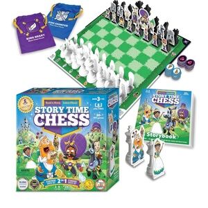 Green and White Learning Chess Set with Storytelling